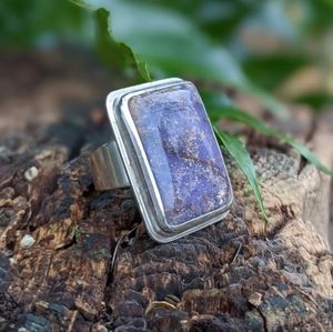 Handmade Turkish Purple Jade Sterling Silver Ring